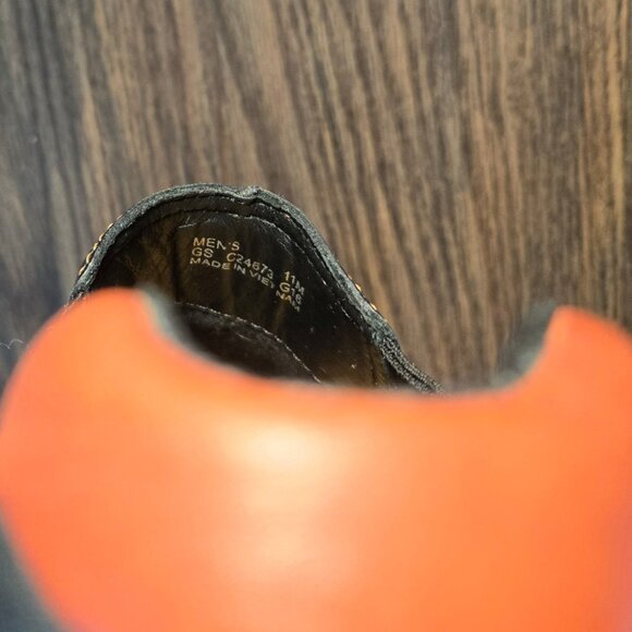 COLE HAAN Men's Black Leather & Tan Heel Slip-On Loafer SIZE 11M - Picture 5 of 9